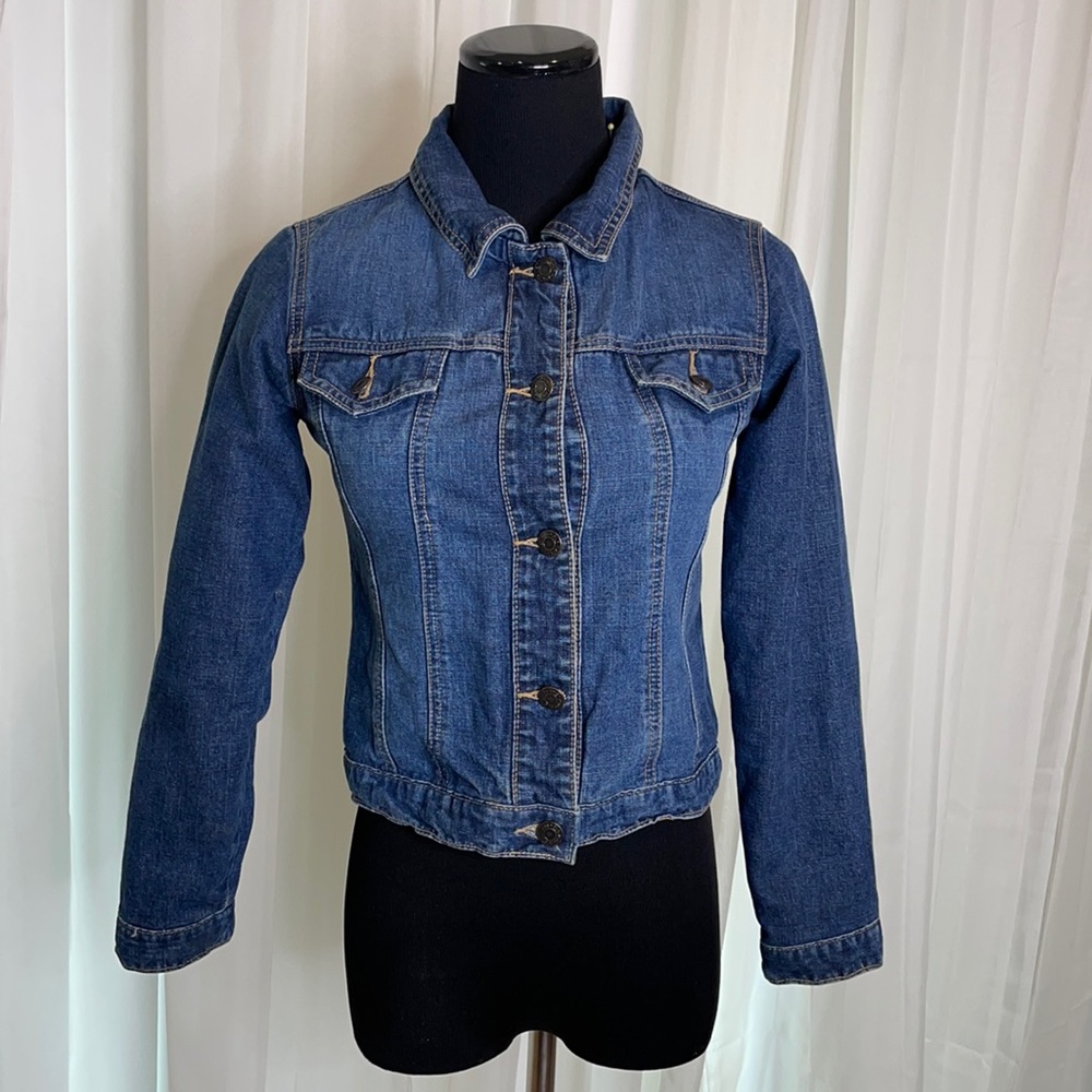 Girl’s Blue Jean OLD NAVY Cropped Jacket with Lining, size L
